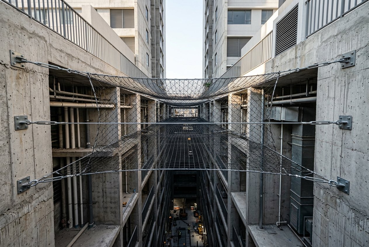 Duct Area Safety Nets installation by Spider Safety Nets Vizag